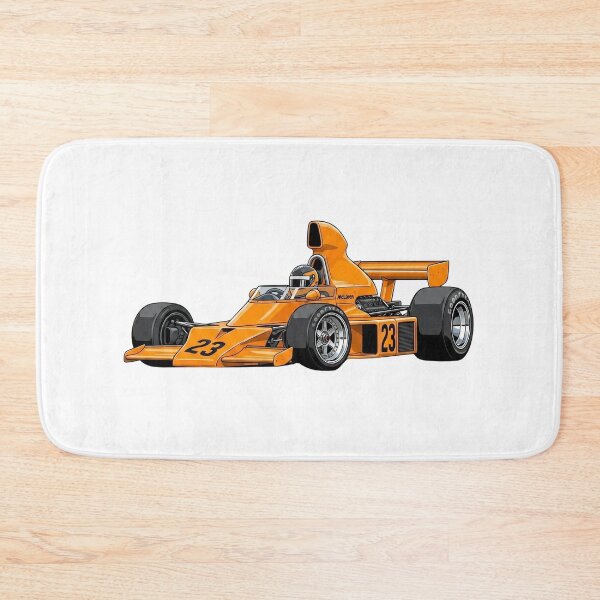 Item preview, 1973 McLaren M23 Denny Hulme Papaya Orange Vintage F1 Racing Car Illustration designed and sold by Motorline44.