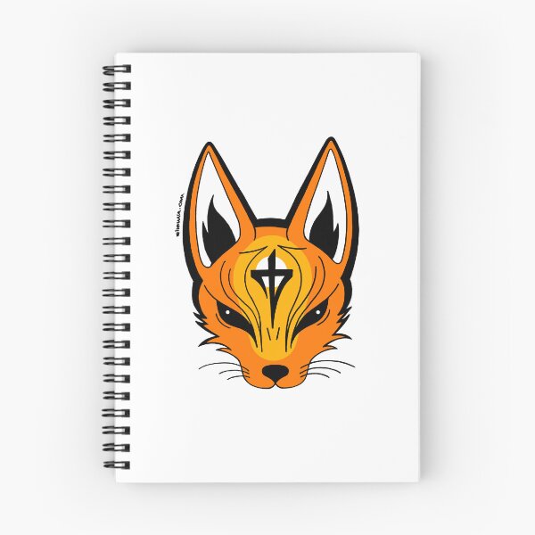 Item preview, Anime Kitsune Fox Mask with Japanese Streetwear Calligraphy designed and sold by elmuna.