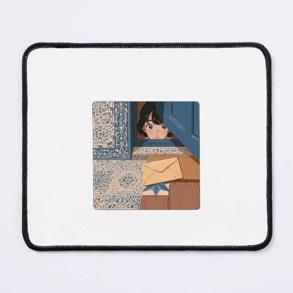 Item preview, The Letter at the Blue Door - Aesthetic Anime Girl Art designed and sold by Brandady.