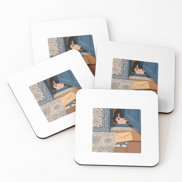 Item preview, The Letter at the Blue Door - Aesthetic Anime Girl Art designed and sold by Brandady.
