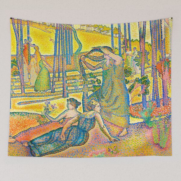 Item preview, Lair du soir by Henri Edmond Cross - Pointillist Garden Wall Art, Women Resting Beneath Trees, Neo-Impressionist Vintage Art Print designed and sold by RickE.