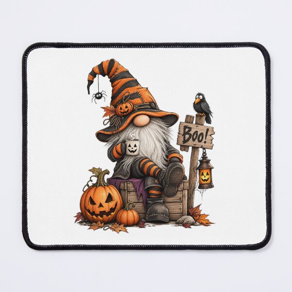 Item preview, Halloween gnome with pumpkins and coffee – Autumn illustration designed and sold by J-Impression.