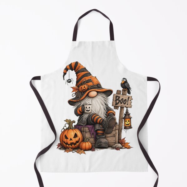 Item preview, Halloween gnome with pumpkins and coffee – Autumn illustration designed and sold by J-Impression.