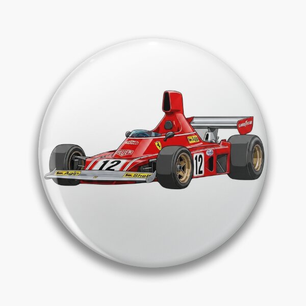 Item preview, 1974 Ferrari 312 B3 Niki Lauda Vintage F1 Grand Prix Racing Car Illustration designed and sold by Motorline44.