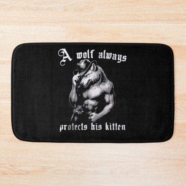 Item preview, A Wolf Always Protects His Kitten – Funny Alpha Wolf Meme  designed and sold by roartusa.