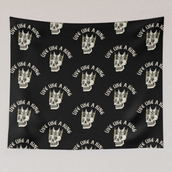 Item preview, Live Like A King Vintage Skeleton Skull Quote designed and sold by wayne-hanz.