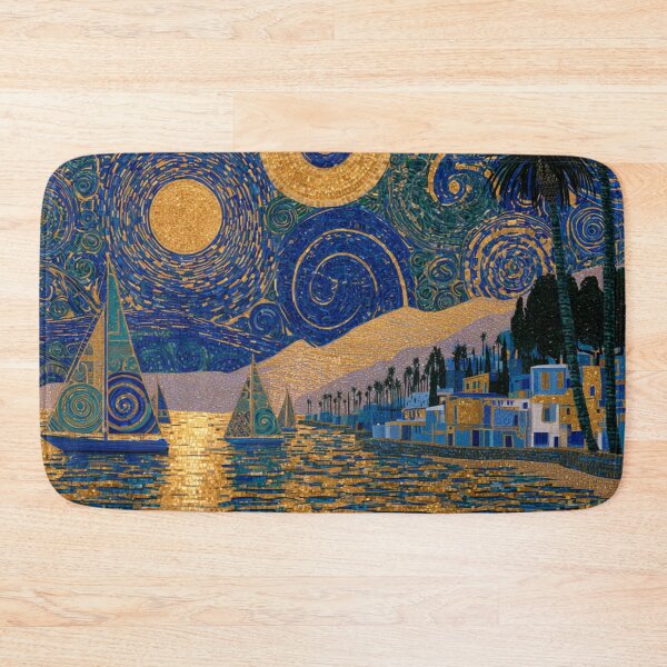 Item preview, Fine art intricate harbor scene with sailboat designed and sold by dcrc.