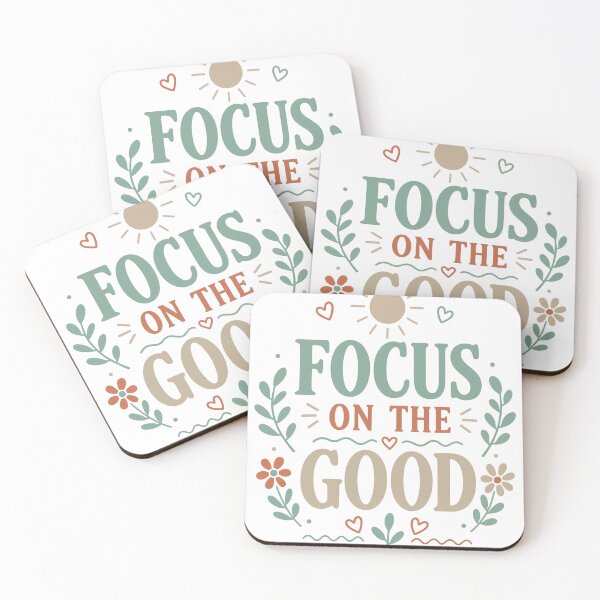 Item preview, Focus on the Good Retro Floral Design designed and sold by digital.stickerperso.com.