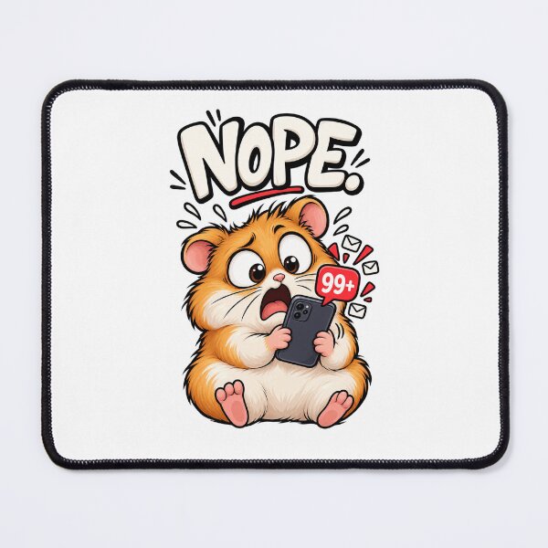 Item preview, Hamster Phone Moments – NOPE | Funny 99+ Notifications Cartoon designed and sold by Kiinaaa.