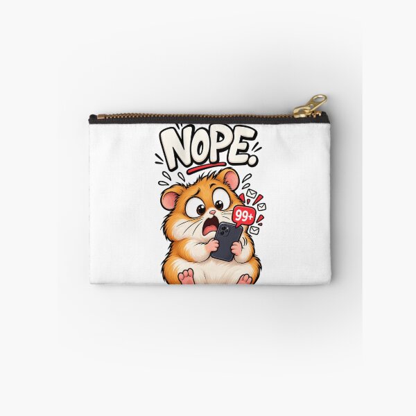 Item preview, Hamster Phone Moments – NOPE | Funny 99+ Notifications Cartoon designed and sold by Kiinaaa.