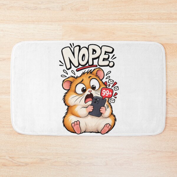Item preview, Hamster Phone Moments – NOPE | Funny 99+ Notifications Cartoon designed and sold by Kiinaaa.