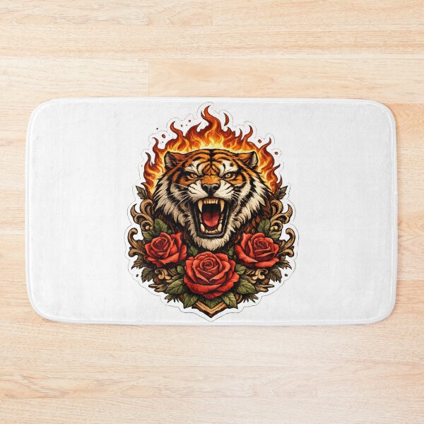 Item preview, Fierce Tiger With Vintage Roses designed and sold by CreativeMindsetLab.