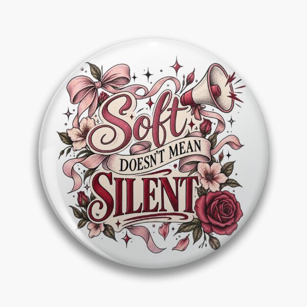 Item preview, Soft Doesn’t Mean Silent – Feminist Floral Statement Sticker designed and sold by Northmoth Studio.