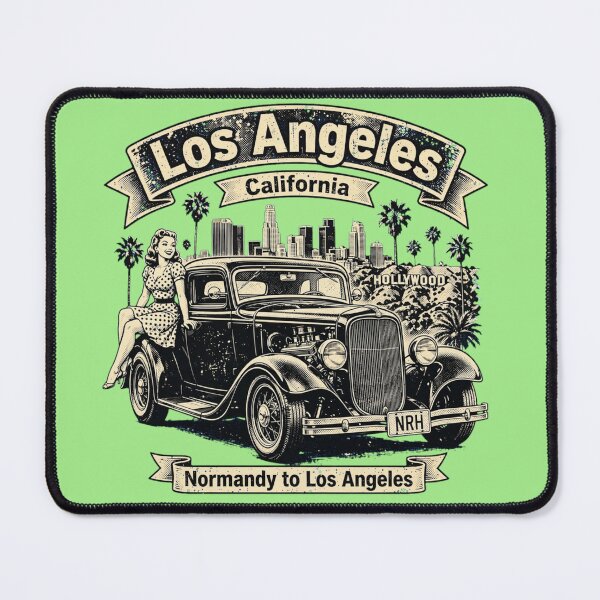 Item preview, Los Angeles California Vintage Hot Rod designed and sold by Normandy Road Heritage™ - Vintage Garage Art.