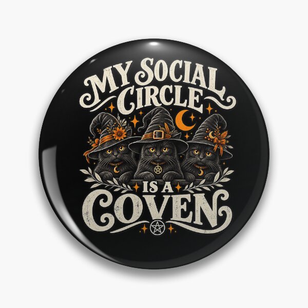 Item preview, My Social Circle Is a Coven Black Cat Witch Halloween designed and sold by NoeValdric.