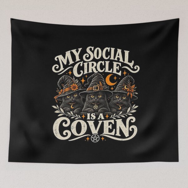Item preview, My Social Circle Is a Coven Black Cat Witch Halloween designed and sold by NoeValdric.