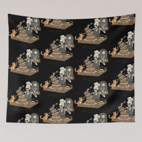Item preview, Skeleton Baker Funny Cat Monster Piece Cake designed and sold by Dravienart.