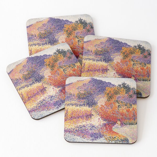 Item preview, River in Saint-Clair by Henri Edmond Cross - Vintage Landscape Wall Art, Pointillist Mountain and Wildflower Field, Neo-Impressionist Art Print designed and sold by RickE.
