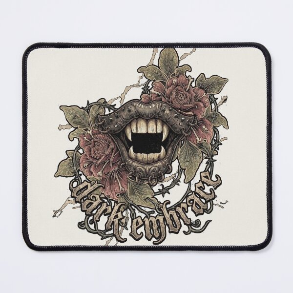 Item preview, Vampire Lips with Gothic Roses Dark Embrace Grunge Special Edition for Light Textiles designed and sold by Apes of Wrath.