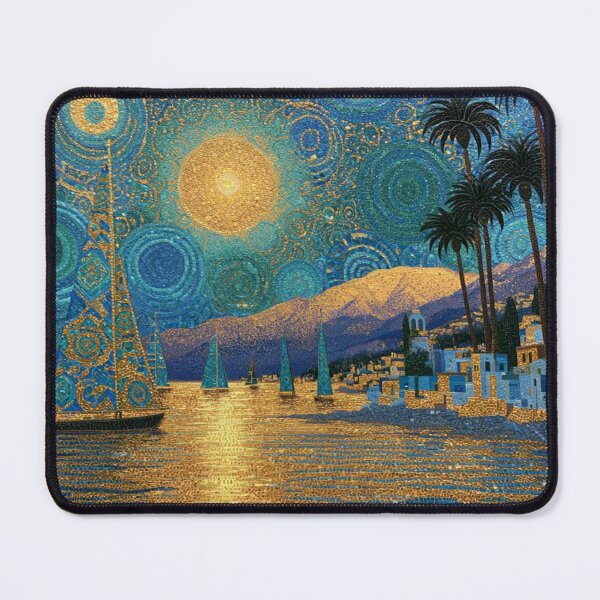 Item preview, Fine art intricate harbor scene with sailboat designed and sold by dcrc.