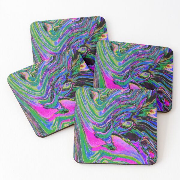 Item preview, Cool Abstract Green, Black and Blue Groovy Retro designed and sold by myrubiogarden.