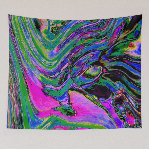 Item preview, Cool Abstract Green, Black and Blue Groovy Retro designed and sold by myrubiogarden.