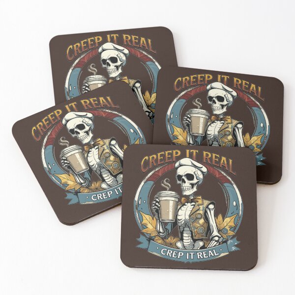 Item preview, Creep It Real Skeleton Barista Vintage Autumn Coffee designed and sold by KeySeen.