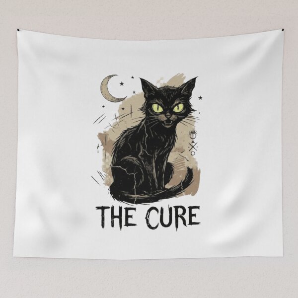 Item preview, The Cure Cat Tee, 90s Alt Indie Rock, Unisex shirt, Music Gifts, Cat Lover gifts, the cure fan gifts, band tee, the cure graphic tee designed and sold by The Wicked Herbarium.