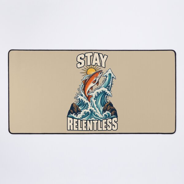 Item preview, Stay Relentless – Salmon Swimming Upstream designed and sold by VioVibe.