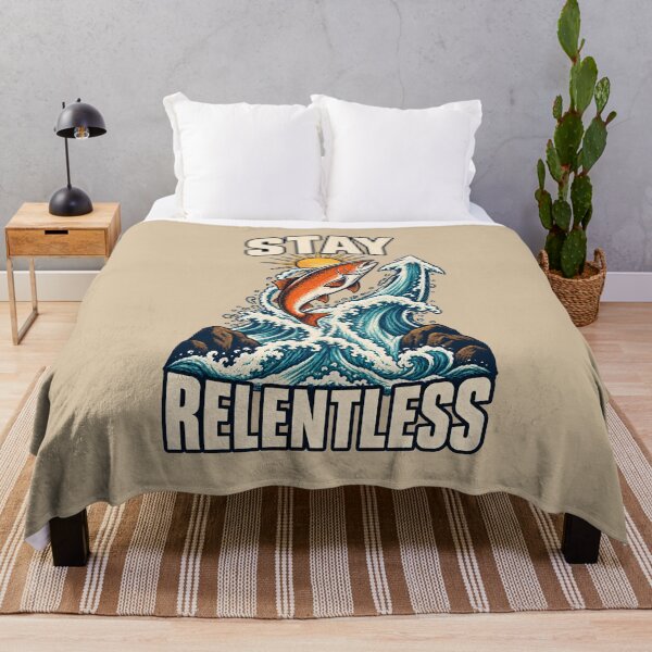 Item preview, Stay Relentless – Salmon Swimming Upstream designed and sold by VioVibe.