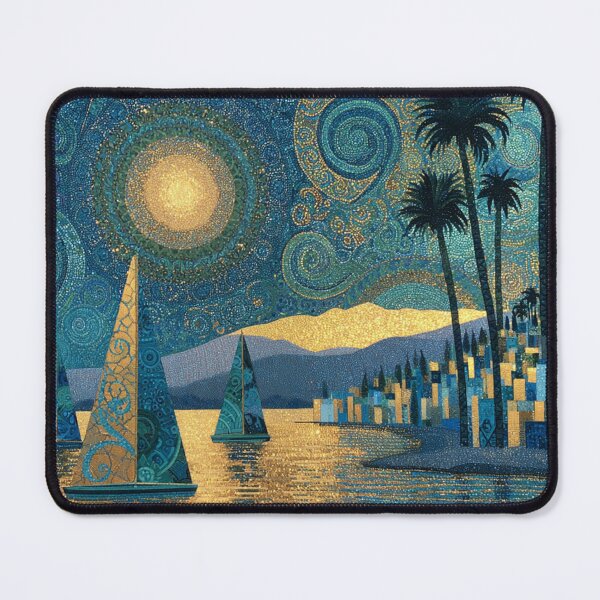 Item preview, Fine art intricate harbor scene with sailboat designed and sold by dcrc.