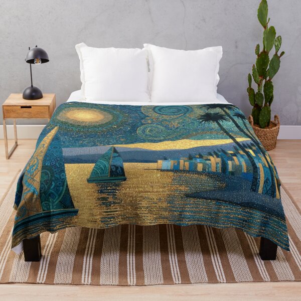 Item preview, Fine art intricate harbor scene with sailboat designed and sold by dcrc.