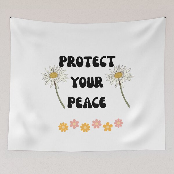 Item preview, Protect Your Peace Retro Groovy Daisy Floral Mental Health designed and sold by Jelicint.