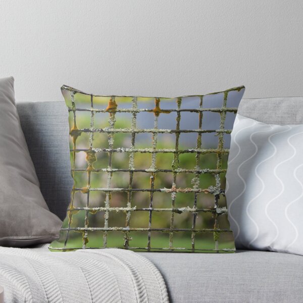Item preview, Moss and Lichen Covered Metal Wire Fence designed and sold by MiraNadaPrints.