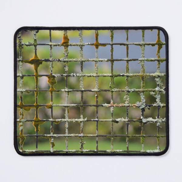 Item preview, Moss and Lichen Covered Metal Wire Fence designed and sold by MiraNadaPrints.