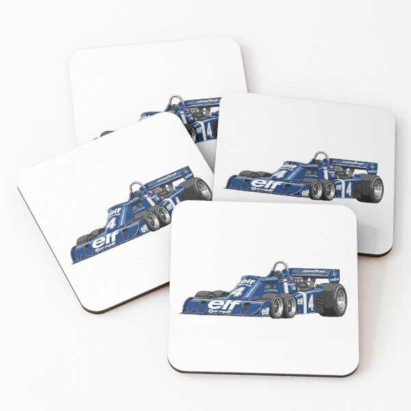 Item preview, 1976 Tyrrell P34 Six Wheeler Vintage F1 Grand Prix Racing Car Illustration designed and sold by Motorline44.