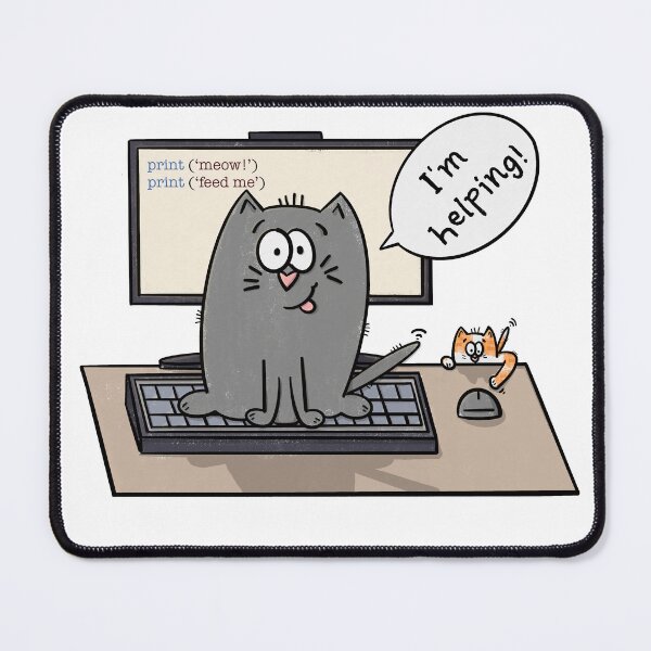 Item preview, "I'm Helping!" Funny Computer Programming Cats designed and sold by Tales by Chelle.