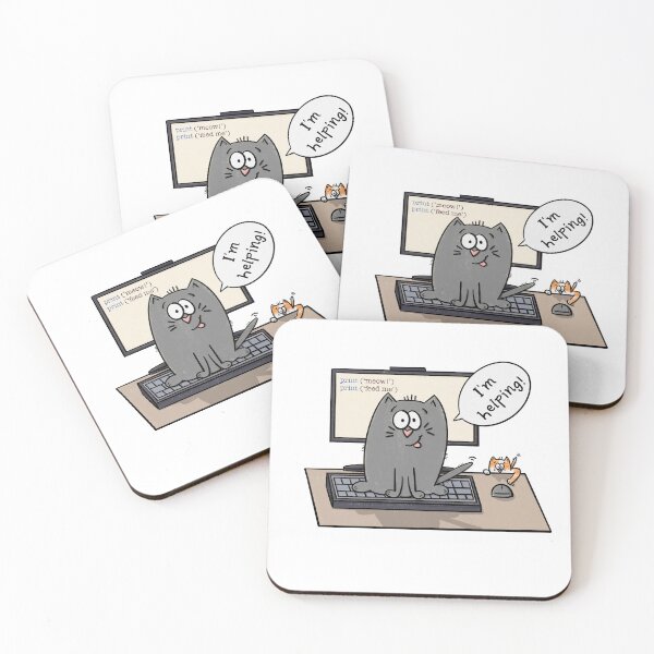 Item preview, "I'm Helping!" Funny Computer Programming Cats designed and sold by Tales by Chelle.