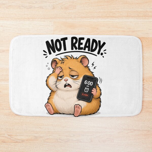 Item preview, Hamster Phone Moments – NOT READY | Funny 6:00 AM Alarm Cartoon designed and sold by Kiinaaa.