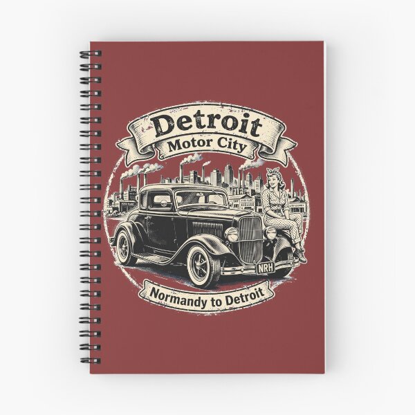 Artikelvorschau, Detroit Motor City Vintage Hot Rod entworfen und verkauft von Normandy Road Heritage™ - Vintage Garage Art.