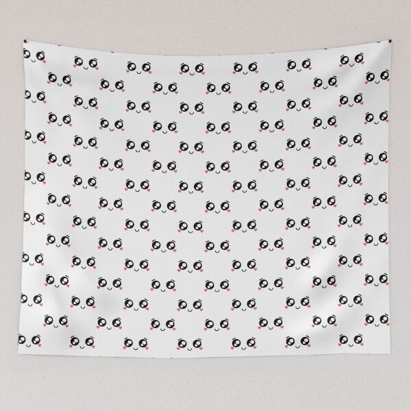 Item preview, Cute kawaii smiling heart cheeks face pattern designed and sold by BlushyPrint.