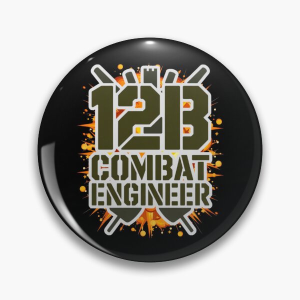 Item preview, 12B Combat Engineer — Classic Military Stencil Shovel Emblem U.S. Army MOS Graphic White Outline Explosion designed and sold by GFamilyC.