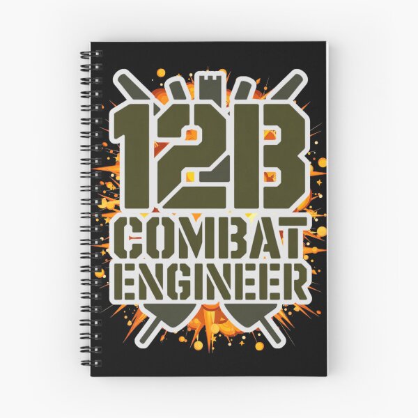 Item preview, 12B Combat Engineer — Classic Military Stencil Shovel Emblem U.S. Army MOS Graphic White Outline Explosion designed and sold by GFamilyC.