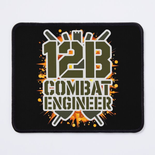 Item preview, 12B Combat Engineer — Classic Military Stencil Shovel Emblem U.S. Army MOS Graphic White Outline Explosion designed and sold by GFamilyC.