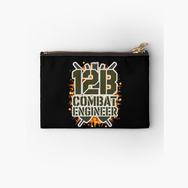 Item preview, 12B Combat Engineer — Classic Military Stencil Shovel Emblem U.S. Army MOS Graphic White Outline Explosion designed and sold by GFamilyC.