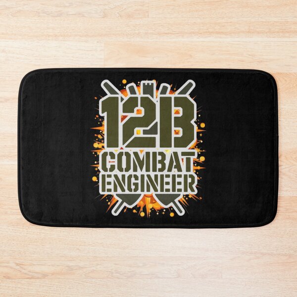 Item preview, 12B Combat Engineer — Classic Military Stencil Shovel Emblem U.S. Army MOS Graphic White Outline Explosion designed and sold by GFamilyC.