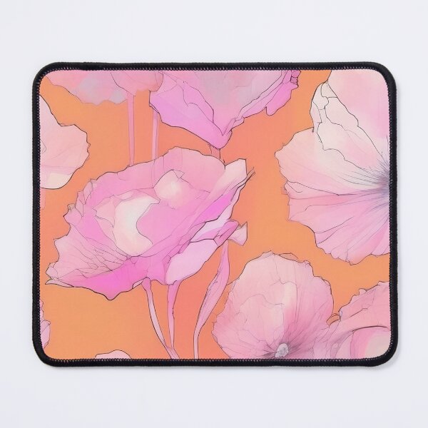 Item preview, PINK POPPY FLOWERS S007 DELICATE ROSE BLUSH Line Drawing Watercolor Art Print Party Decoration~Baby/Bridal/Wedding/Birthday Gift Favor designed and sold by Spinning Plates 360.