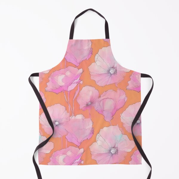 Item preview, PINK POPPY FLOWERS S007 DELICATE ROSE BLUSH Line Drawing Watercolor Art Print Party Decoration~Baby/Bridal/Wedding/Birthday Gift Favor designed and sold by Spinning Plates 360.