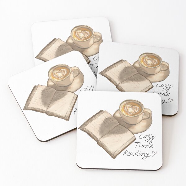 Item preview, Cozy Reading Time – Vintage Book and Latte Watercolor Illustration designed and sold by hopenoli_art.