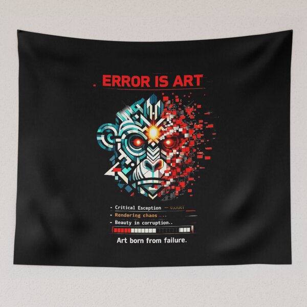 Item preview, Geometric Glitch Monkey Error Art Design designed and sold by Cabrasco.